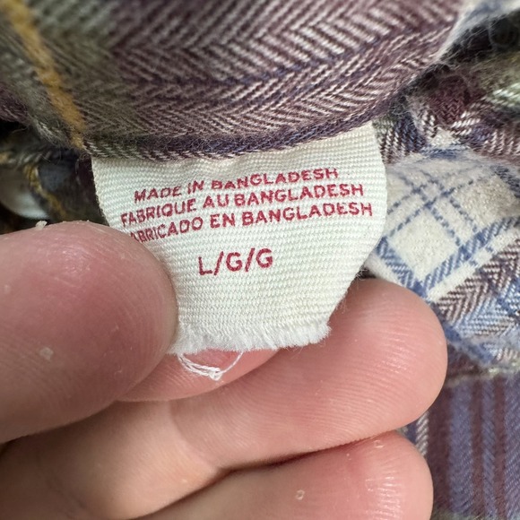 Levi's Mens Flannel Shirt Large Plaid Long Sleeve Button Up Brown Casual - Picture 2 of 5